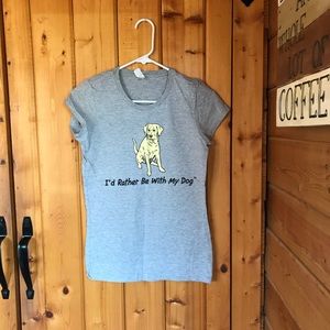 I’d rather be with my dog - yellow lab tee